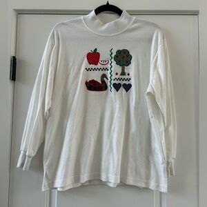 BonWorth Vintage late 90s-Y2K Embroidered Long Sleeve Tee | Petite S